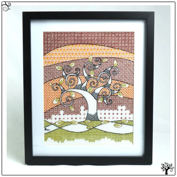 autumn tree blackwork kit or pattern