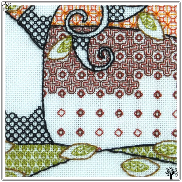 Autumn Tree Blackwork Kit or Pattern