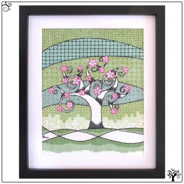 Spring Tree Blackwork Kit or Pattern