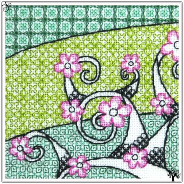 Spring Tree Blackwork Kit or Pattern