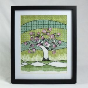 Spring Tree Blackwork Kit or Pattern