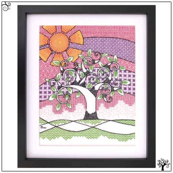 Summer Tree Blackwork Kit or Pattern