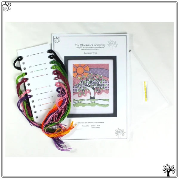 summer tree blackwork kit or pattern
