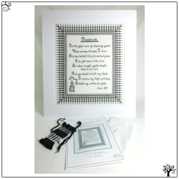 needlework poem blackwork kit or pattern