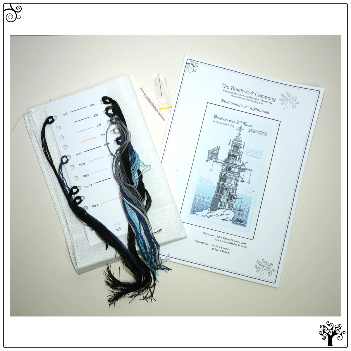 Winstanleys 2nd Lighthouse blackwork kit or pattern