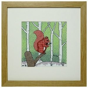 Squirrel Blackwork Embroidery Kit or Pattern