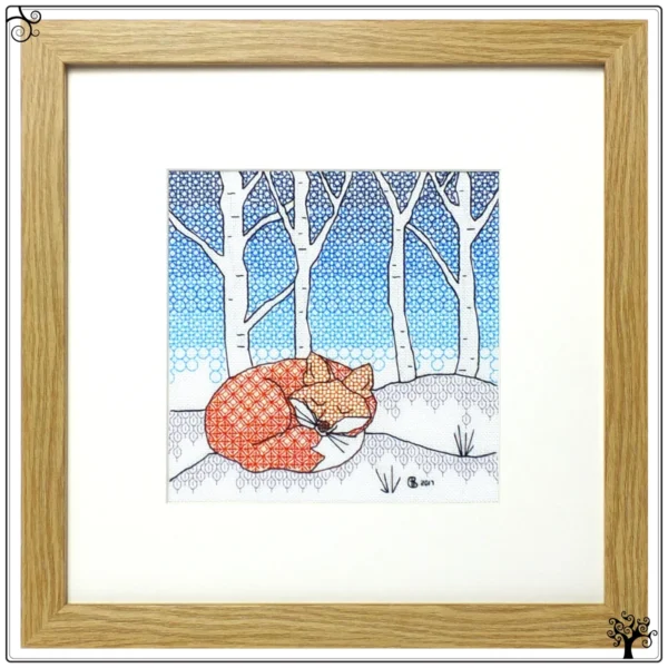 Fox Blackwork Embroidery Kit or Pattern