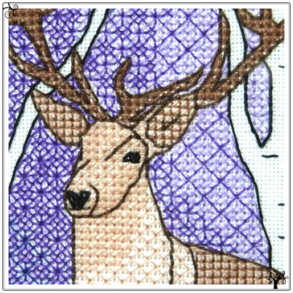 Deer Blackwork Embroidery Kit or Pattern
