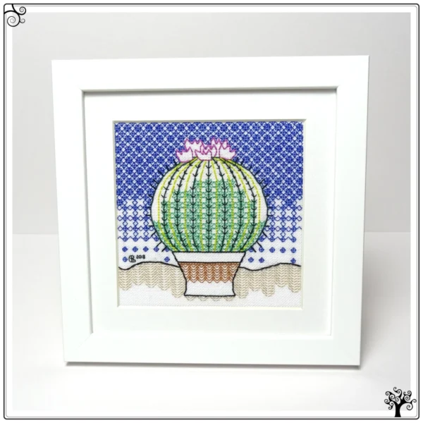 cactus no1 ball blackwork kit or pattern