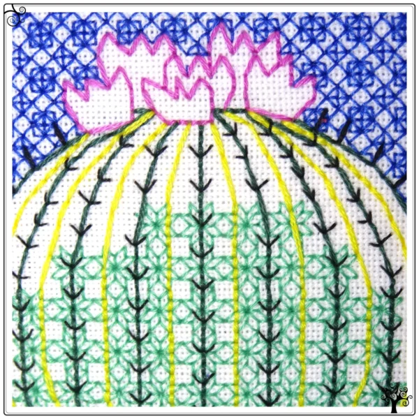 Ball Cactus Blackwork Kit or Pattern