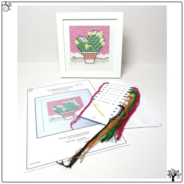 cactus no2 barrel blackwork kit or pattern