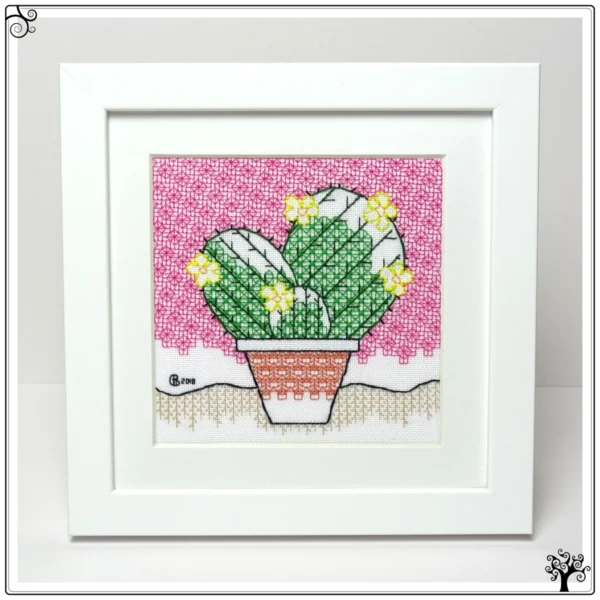 cactus no2 barrel blackwork kit or pattern
