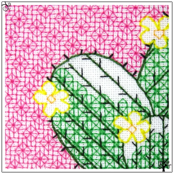 Barrel Cactus Blackwork Kit or Pattern