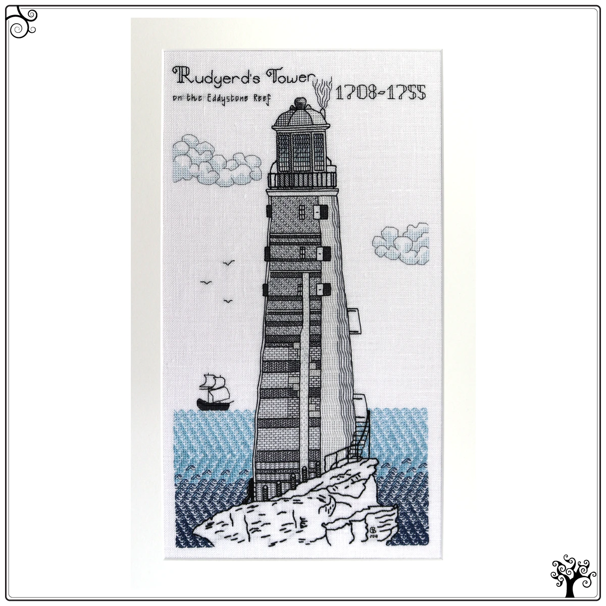 Rudyerds Lighthouse blackwork kit or pattern