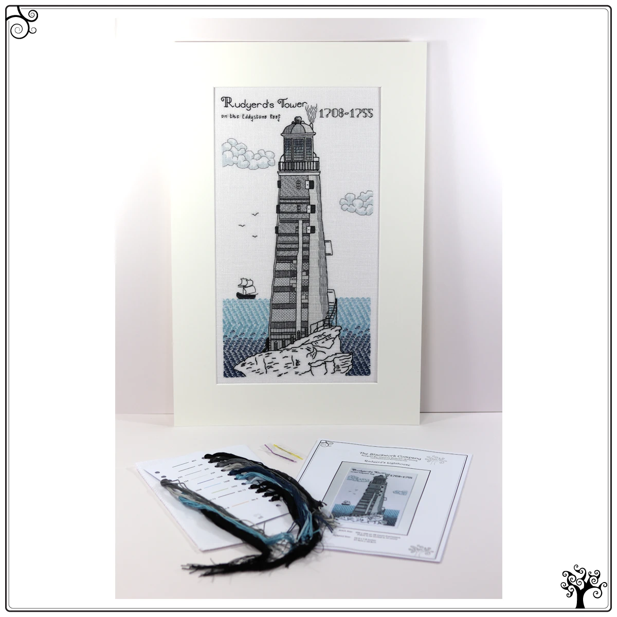 Rudyerds Lighthouse blackwork kit or pattern