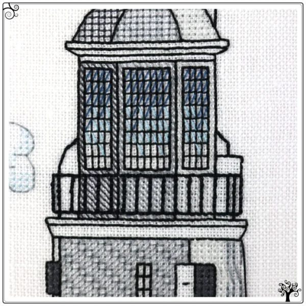 Rudyerd’s Lighthouse Blackwork Kit or Pattern