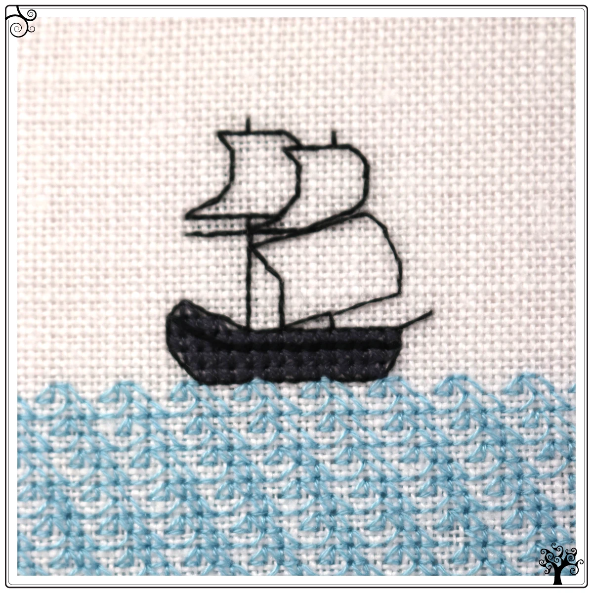 Rudyerds Lighthouse blackwork kit or pattern