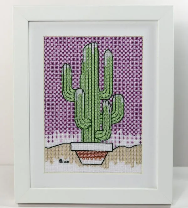 Saguaro Cactus Blackwork Kit