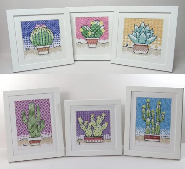 Cactus Blackwork Embroidery Set