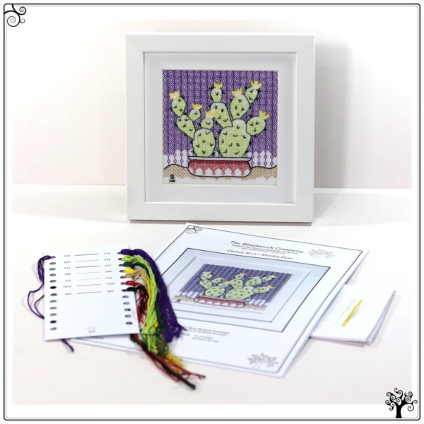 cactus no5 prickly pear blackwork kit or pattern