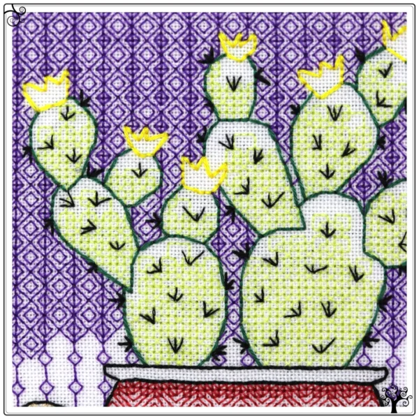Prickly Pear Blackwork Kit or Pattern