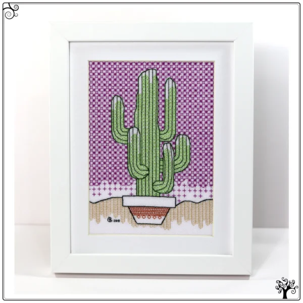 cactus no6 saguaro blackwork kit or pattern