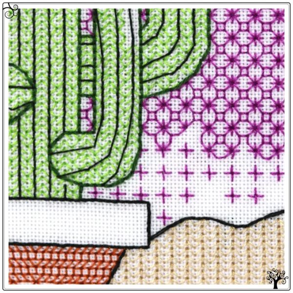 Saguaro Cactus Blackwork Kit or Pattern