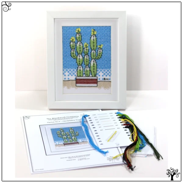 cactus no4 candelabra tree blackwork kit or pattern