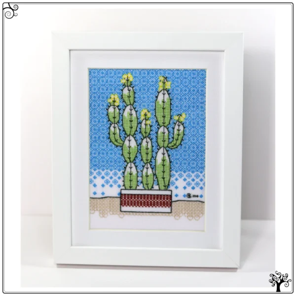 cactus no4 candelabra tree blackwork kit or pattern