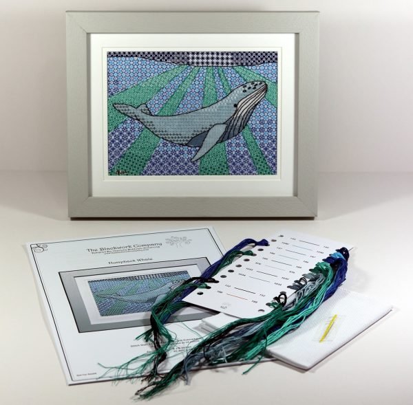 Humpback Whale Blackwork Embroidery Kit
