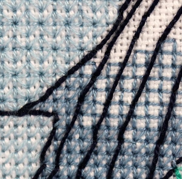 Humpback Whale Blackwork Embroidery Kit