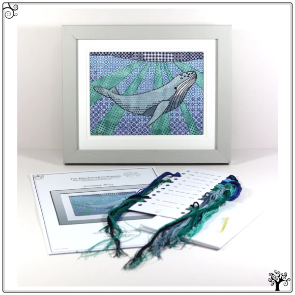 humpback whale blackwork kit or pattern