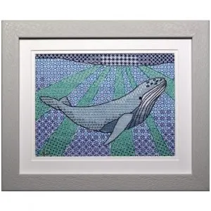 Humpback Whale Blackwork Embroidery Kit or Pattern