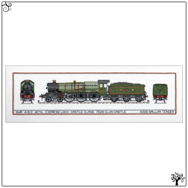 Clun Castle Steam Locomotive Blackwork Kit