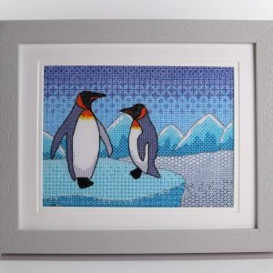 Penguins Blackwork Embroidery Kit or Pattern