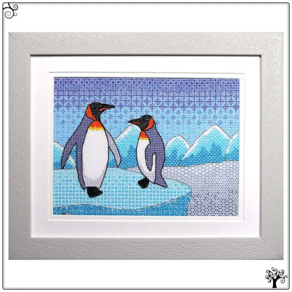 Penguins Blackwork Embroidery Kit or Pattern