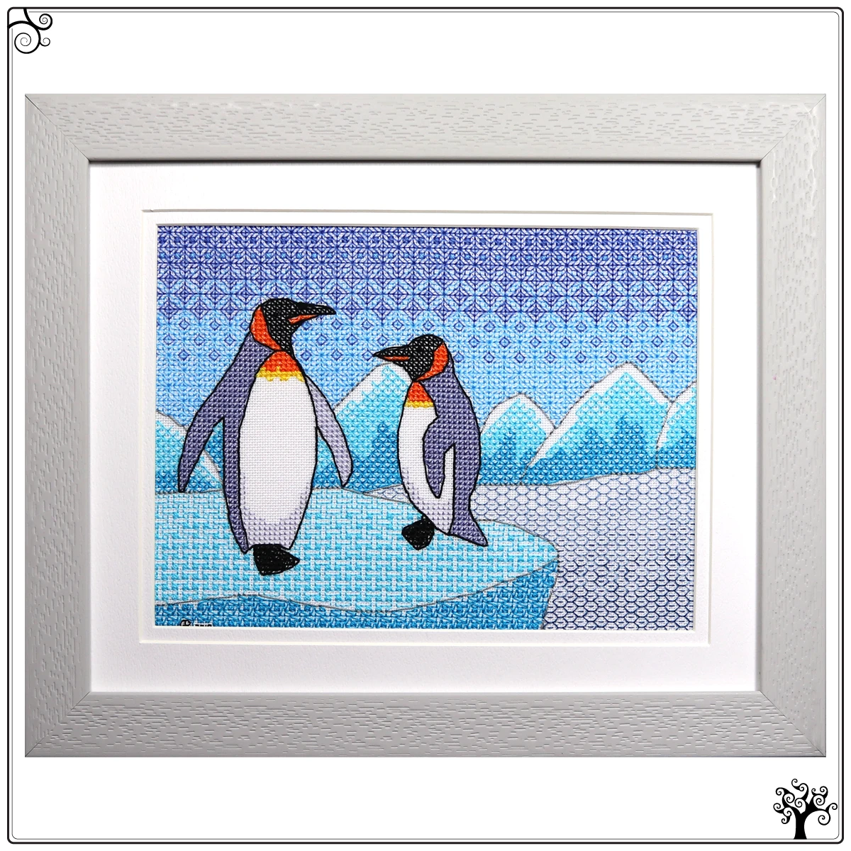 penguins blackwork kit or pattern