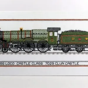 Clun Castle Steam Locomotive Blackwork Kit