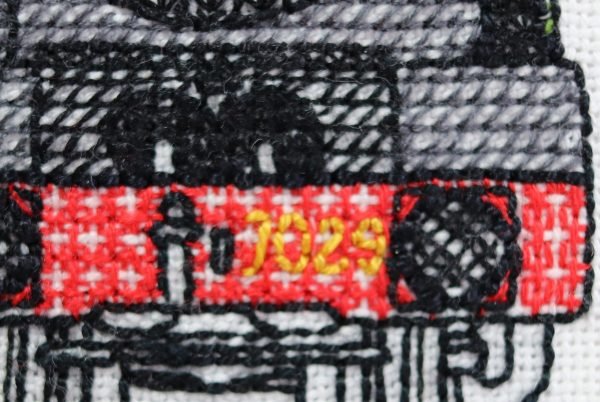 Clun Castle Steam Locomotive Blackwork Embroidery Kit