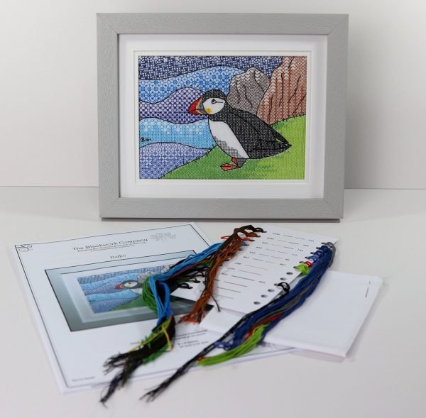Puffin Blackwork Embroidery Kit
