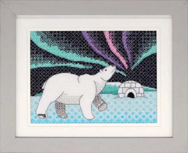 Polar Bear Blackwork Embroidery Kit