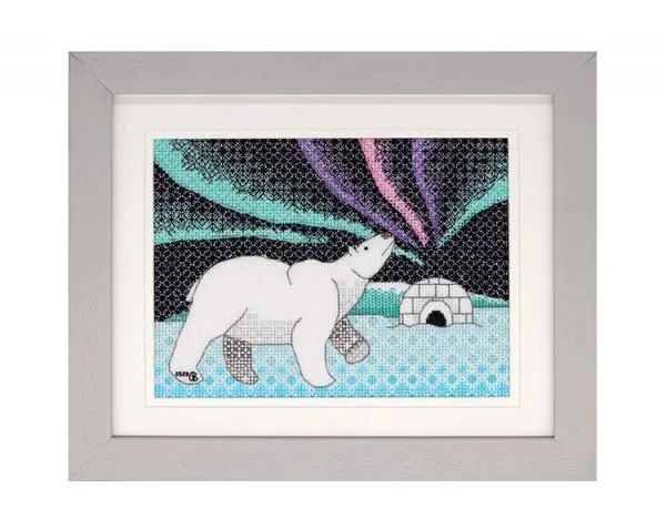 Polar Bear Blackwork Embroidery Kit