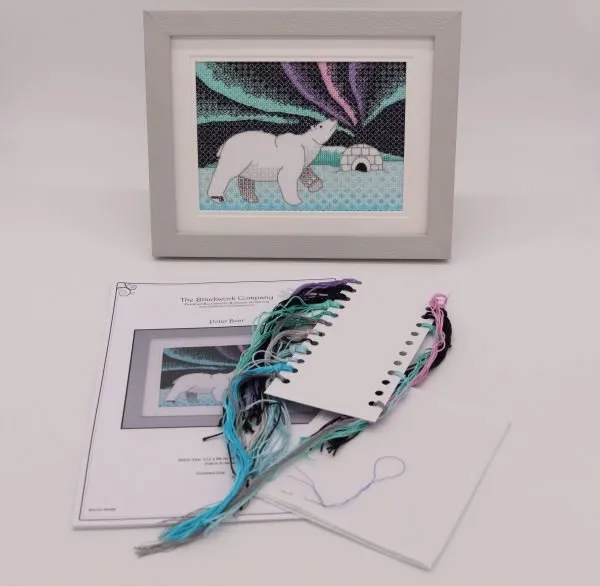Polar Bear Blackwork Embroidery Kit
