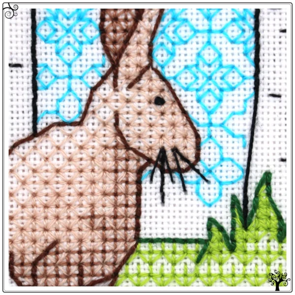 Boxing Hares Blackwork Kit or Pattern