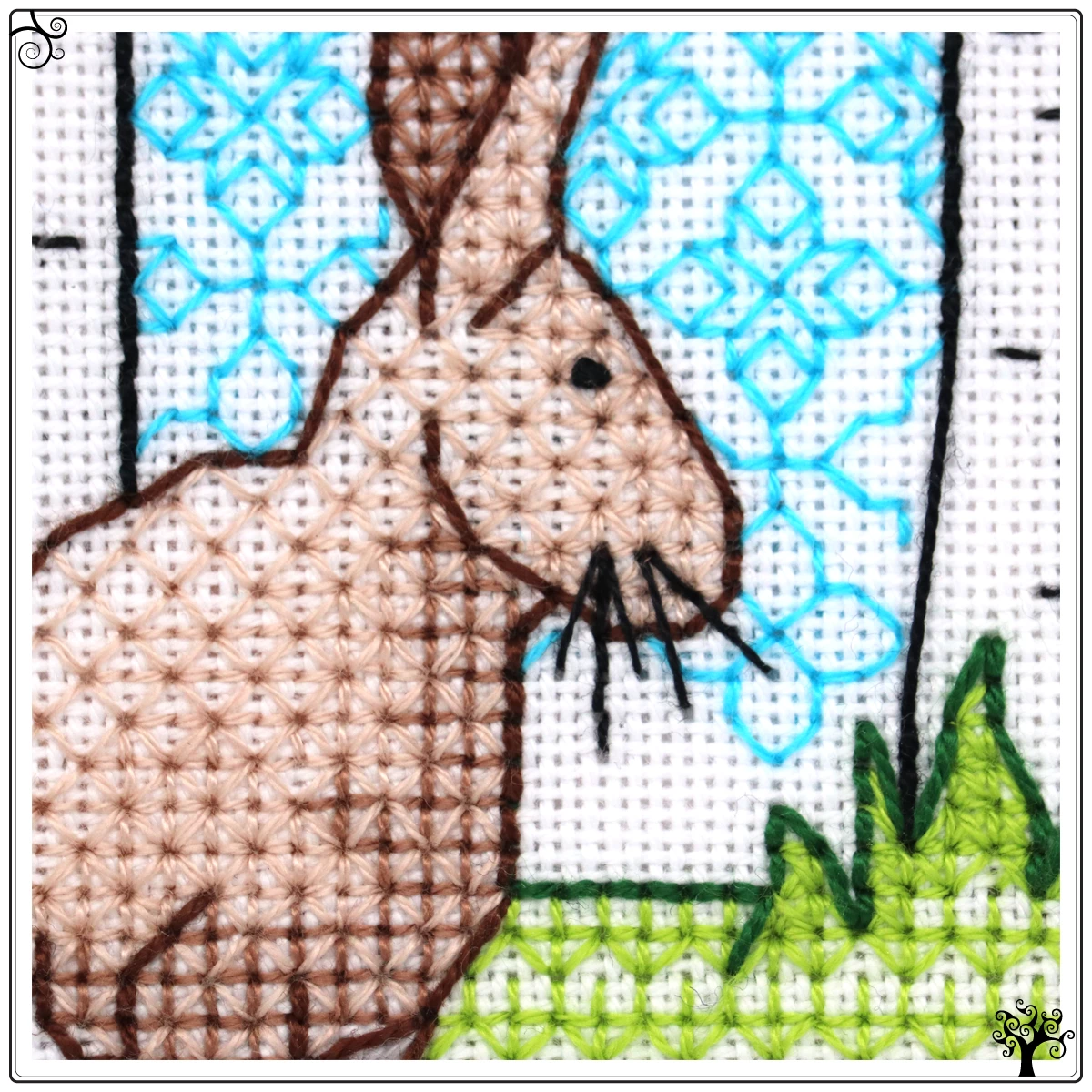 boxing hares blackwork kit or pattern
