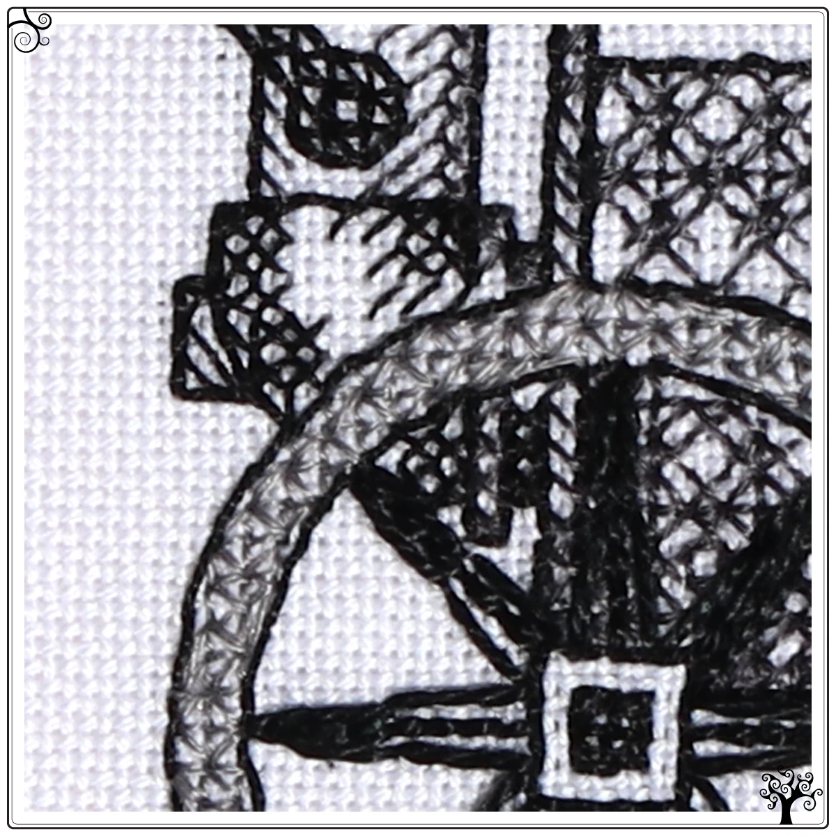 catch-me-who-can locomotive steam engine blackwork kit or pattern