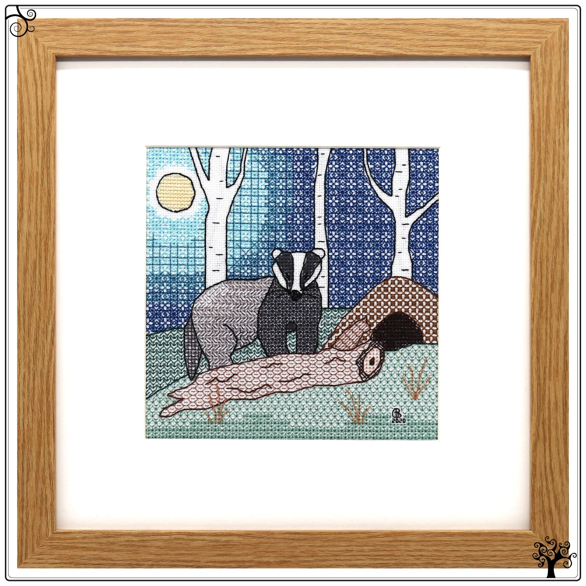 badger blackwork kit or pattern