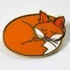 Cute sleeping fox hard enamel metal pin