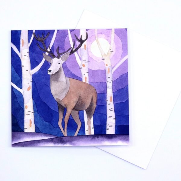 Greetings Card Moonlit Stag