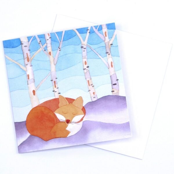 Greetings Card Sleeping Fox